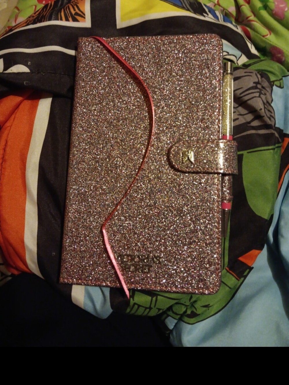 Victoria's secret pink sparkly notebook with pen